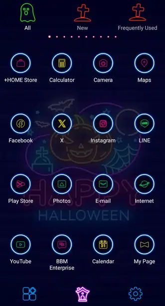 Neon Halloween Drawer (App list)