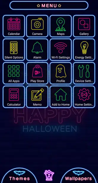 Neon Halloween Menu
