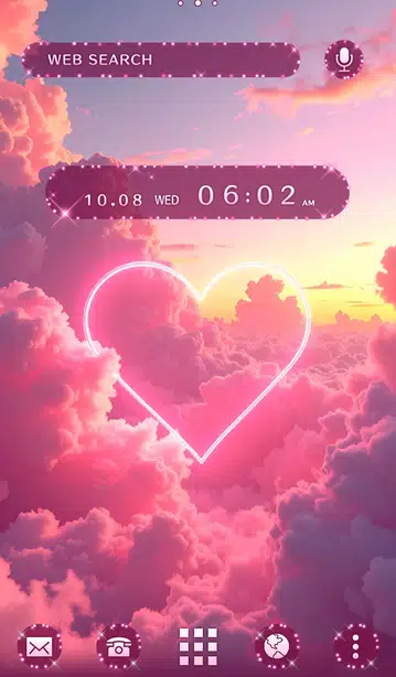 Romantic Neon Heart Home Screen