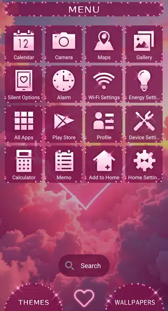 Romantic Neon Heart Menu