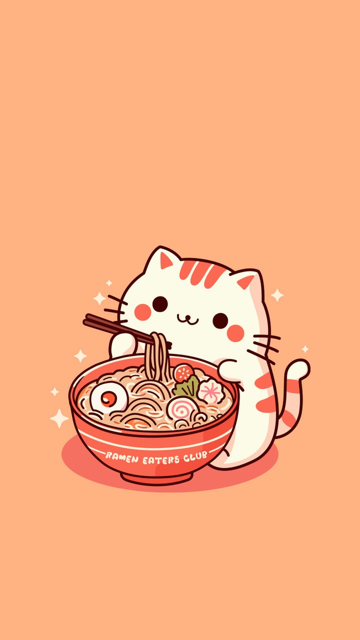 Ramen-Loving Cat