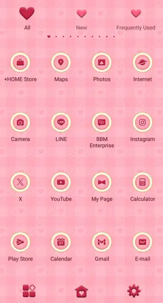 Gingham Hearts Drawer (App list)