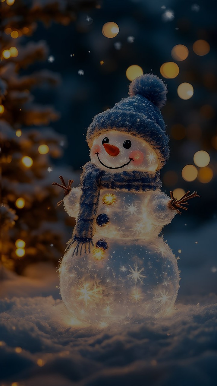 きらめく雪だるま