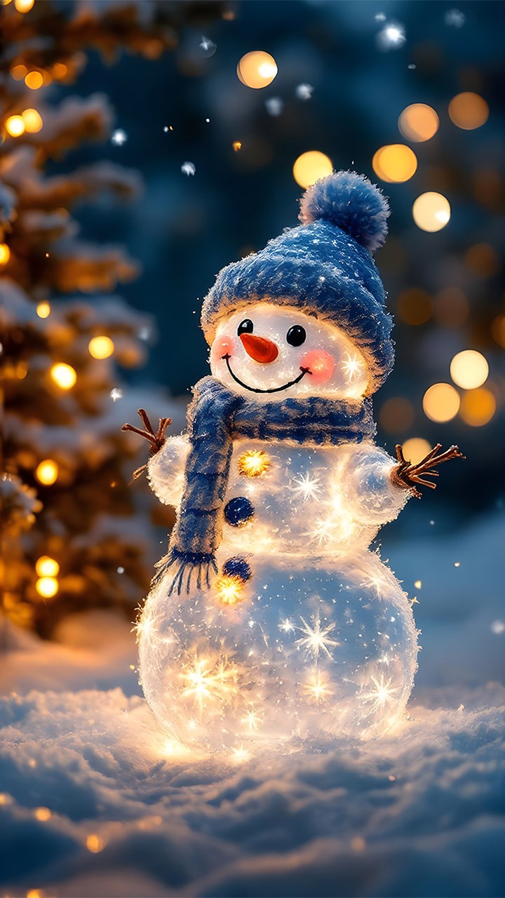 きらめく雪だるま