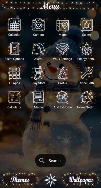 Twinkling Snowman Menu