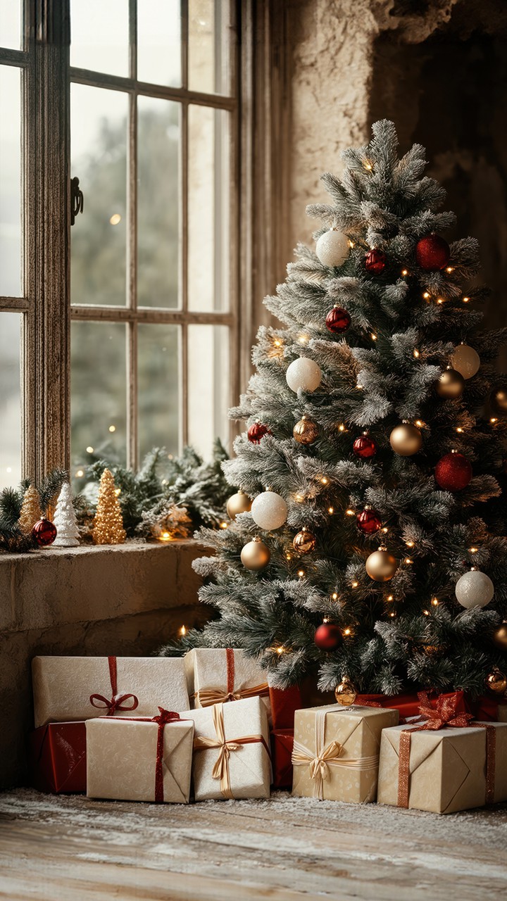 窓辺のクリスマスツリー