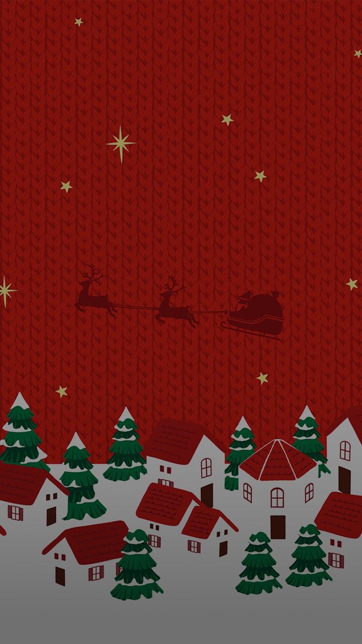 サンタとクリスマスの町並み