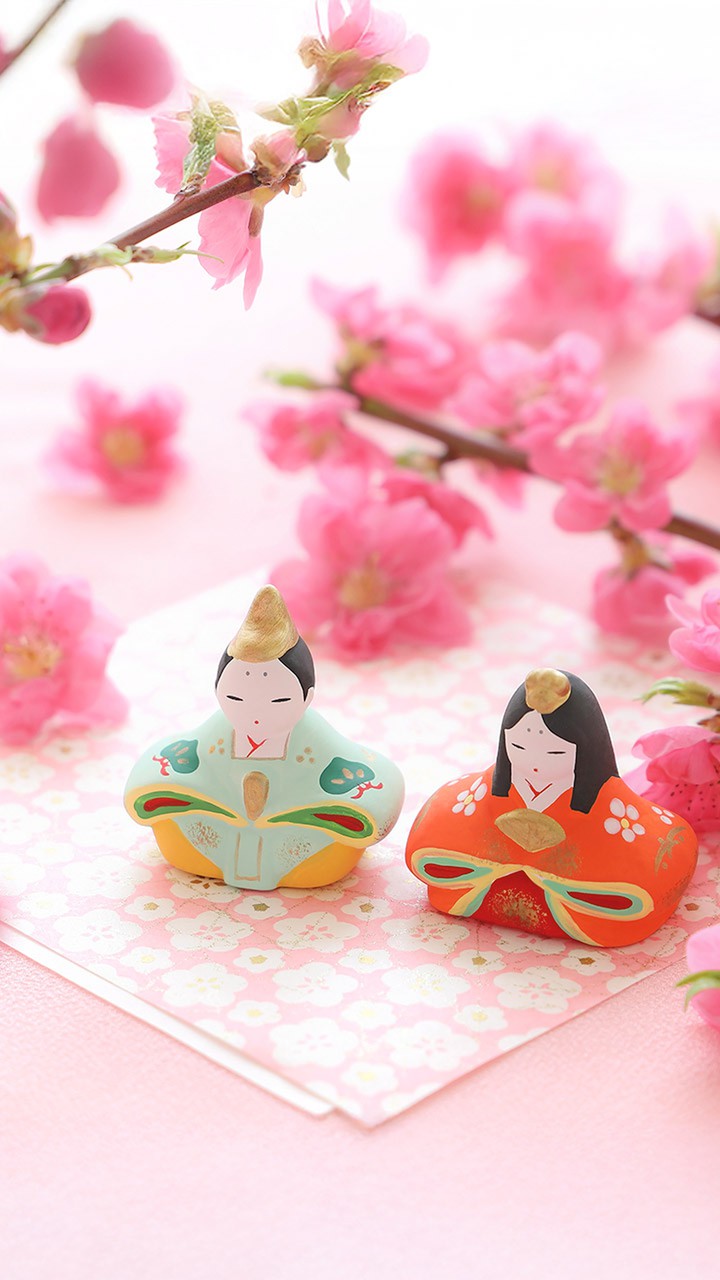 桃の花とお雛様