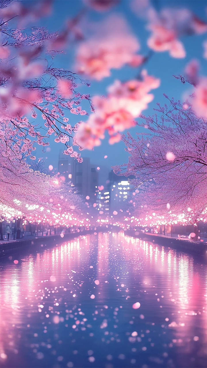 春宵の桜並木