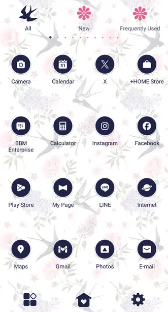 Swallows and Spring Flowers Drawer (App list)