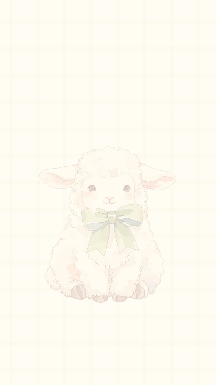ふわふわ子羊とクローバー
