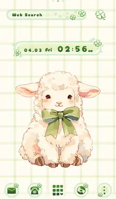 Fluffy Lamb and Clovers Home Screen