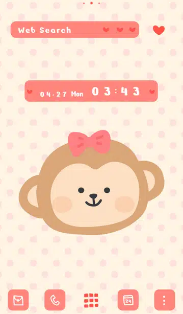 キュートなおさるさん ホーム画面