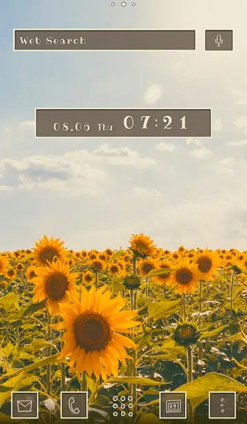 Glowing Sunflower Field Home Screen