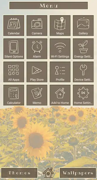 Glowing Sunflower Field Menu