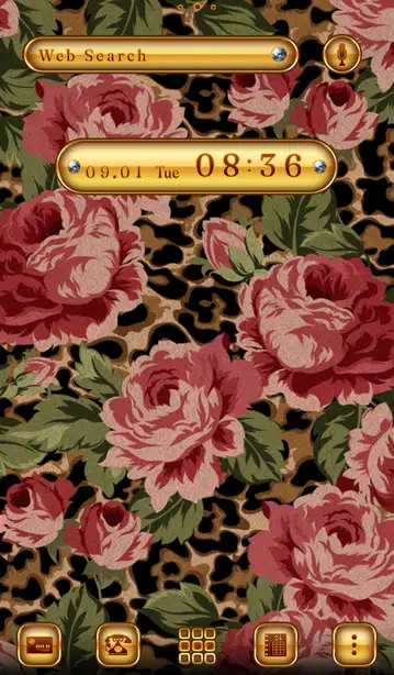 Leopard Print and Roses Home Screen