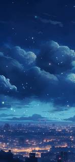 夜景と雲のファンタジー  ホーム画面