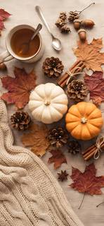 秋のぬくもりと紅茶の時間  ホーム画面