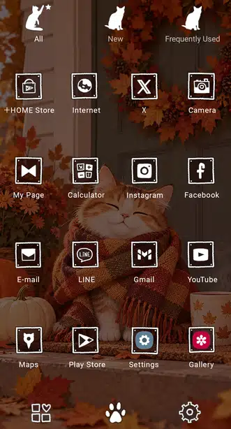 Cozy Autumn Kitty Drawer (App list)