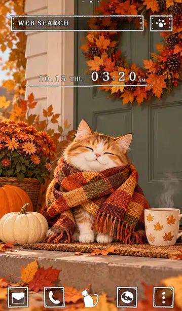 ひだまりの秋色猫ちゃん ホーム画面
