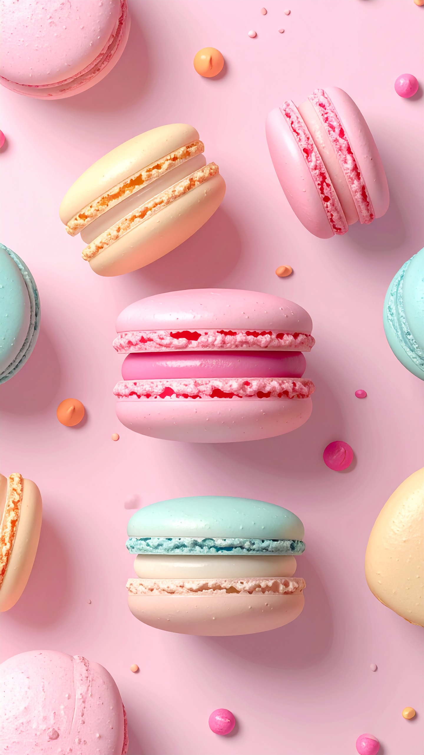 柔らかなピンクに包まれた、宝石のようなマカロン。淡いブルーやイエローが織りなす、至福のパステル世界。
