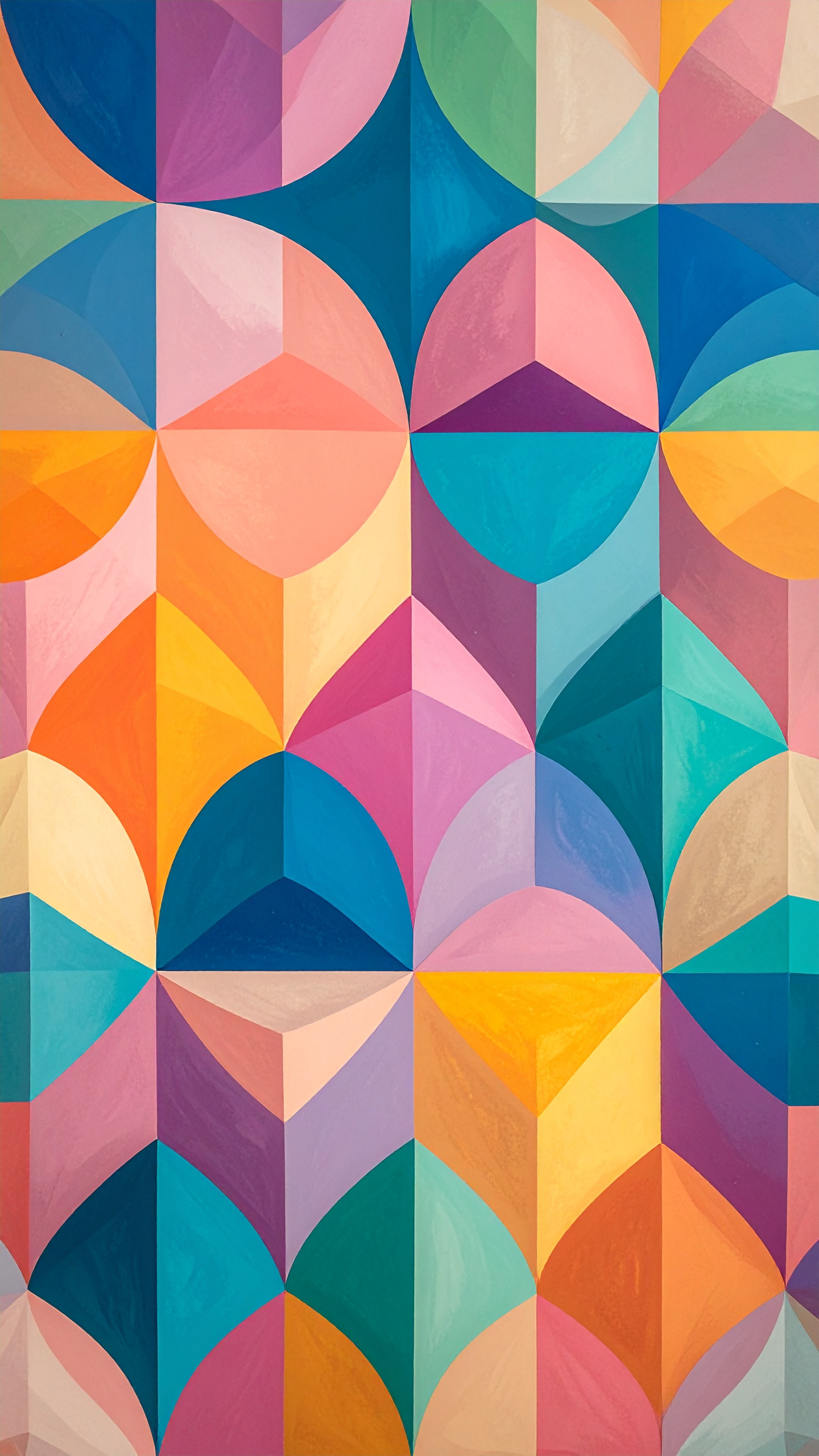 立体感のあるデザインとレトロモダンな色使いが特徴的な、視覚的に楽しい模様。